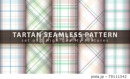 Set tartan textile seamless pattern. 79111342