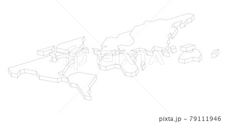 3D white map of World 3D white map of World 79111946