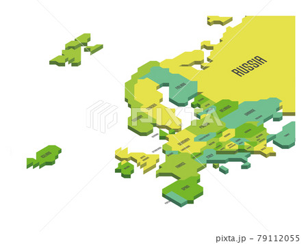 Isometric political map of Europe Isometric political map of Europe 79112055