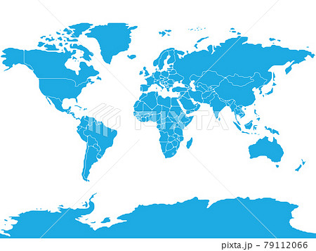 Simplified smooth border World map 79112066