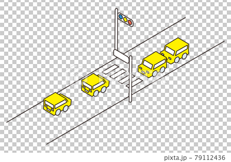 人行橫道和汽車等距 79112436