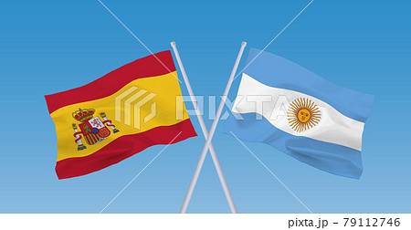 スペインとアルゼンチンの国旗