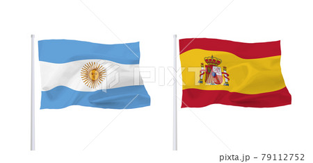スペインとアルゼンチンの国旗 79112752