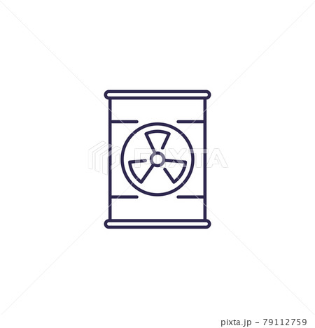 radioactive waste barrel line icon 79112759
