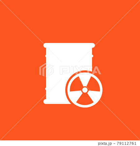 radioactive waste barrel icon, vector 79112761