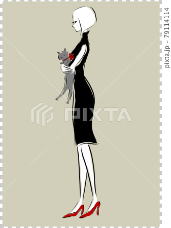 Parisienne girls fashionable illustration vector 79114114