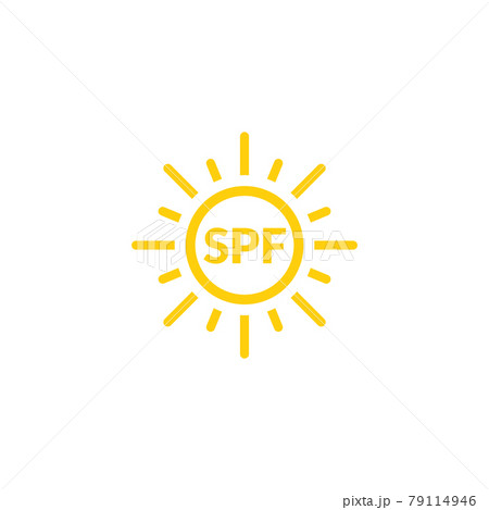 UV radiation sun block icon. Solar ultraviolet uv radiation logo 50spf 79114946