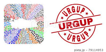 Urgup Badge and Turkey Map Inverted Mosaic 79114953
