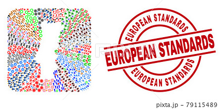 European Standards Stamp and Portugal Map Inverted Mosaic 79115489