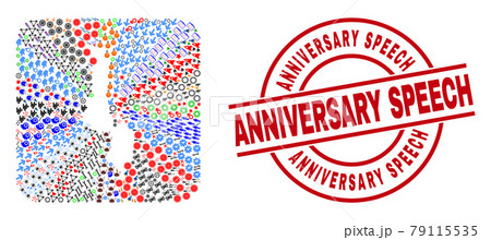 Anniversary Speech Stamp Seal and Malawi Map Hole Mosaic Anniversary Speech Stamp Seal and Malawi Map Hole Mosaic 79115535