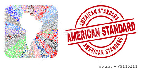 American Standard Seal and South America Map Stencil Mosaic 79116211
