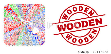 Wooden Seal and Hawaii State Map Hole Mosaic 79117028