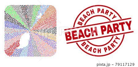 Beach Party Badge and Grenada Map Subtracted Mosaic Beach Party Badge and Grenada Map Subtracted Mosaic 79117129