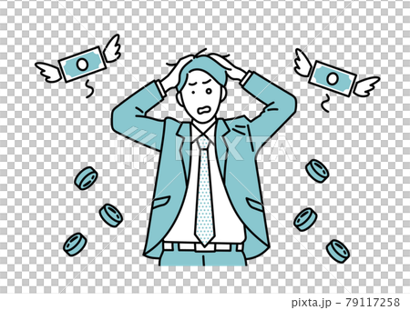 Illustration of a male business person who splurge - Stock Illustration ...