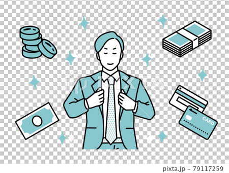 一個有利可圖的男性商務人士的插圖 79117259