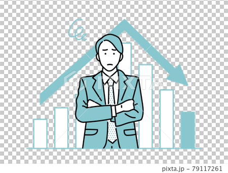 Grade down illustration of a male business person 79117261