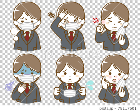 Fat young man in a suit with a hard mask 79117601