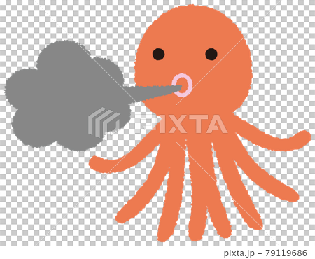 Octopus spitting ink - Stock Illustration [79119686] - PIXTA