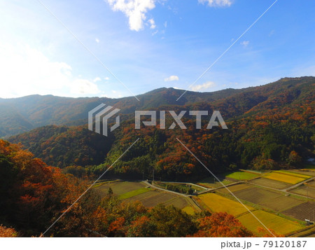 山間の集落〜ドローンで空撮（徳島県板野町） 79120187