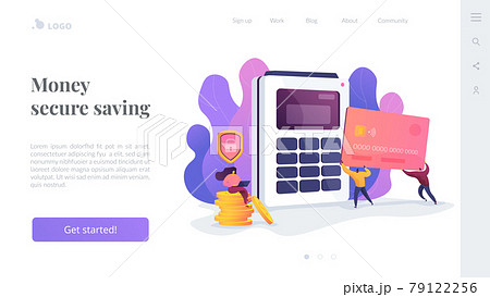 Debit card landing page template. 79122256