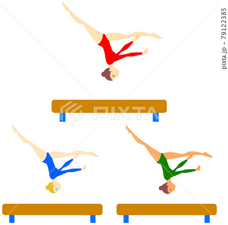 Gymnastics Competition Women S Balance Beam Stock Illustration
