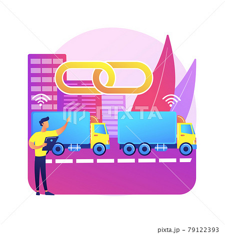 Truck platooning abstract concept vector illustration. 79122393