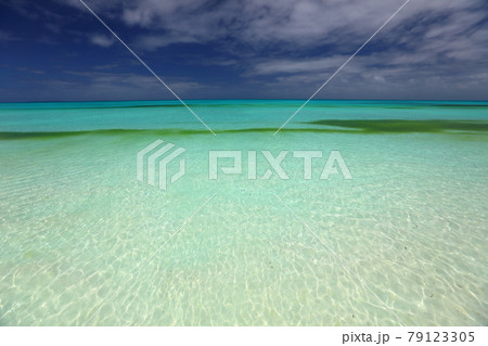 南太平洋メラネシアのニューカレドニア　ロワイヨテ諸島の天国に一番近い島ウヴェア島　ムリの青い海 79123305