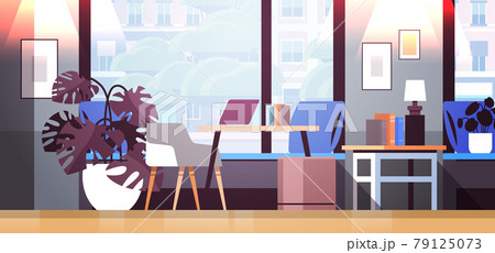creative workplace modern open space empty nobody office interior contemporary co-working center 79125073
