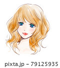 微笑む女性 柔らかい水彩タッチ 79125935