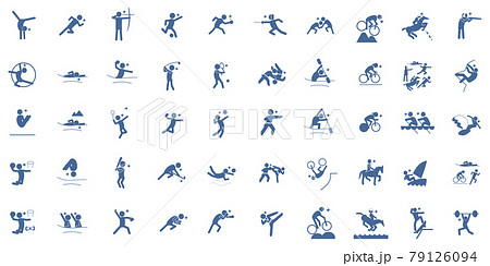 Summer sport pictograph Matte Blue No frame Summer sport pictograph Matte Blue No frame 79126094