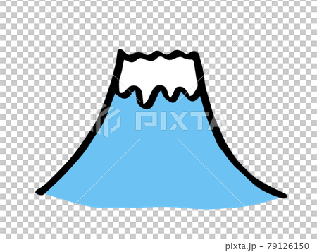 かわいい日本の富士山 手書きイラストのイラスト素材