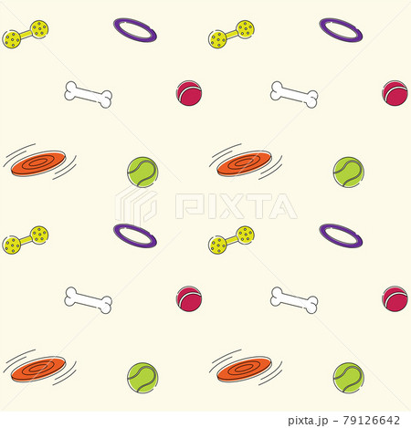 Seamless vector bright pattern for pet store dog toys 79126642