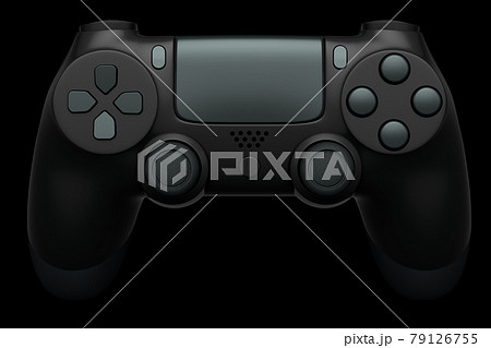 Realistic black joystick for video game controller on black background Realistic black joystick for video game controller on black background 79126755