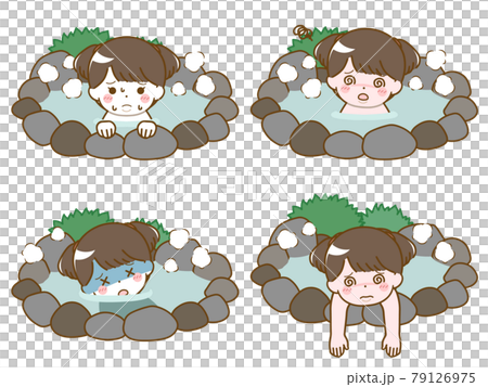 温泉で具合が悪くなる太った幼い少女 79126975