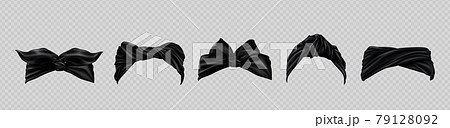 Set of bandana or hair scarf, black headwear. 79128092