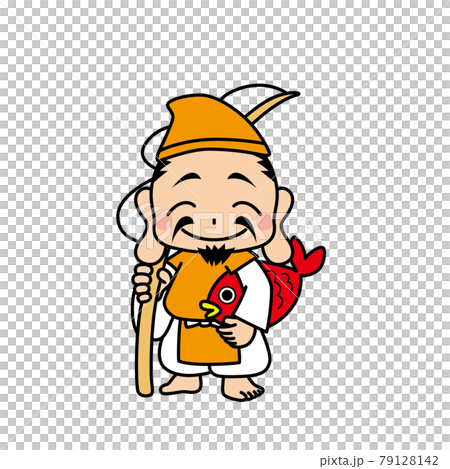 Cute Ebisu illustration white background Seven Lucky Gods clip art Cute Ebisu illustration white background Seven Lucky Gods clip art 79128142