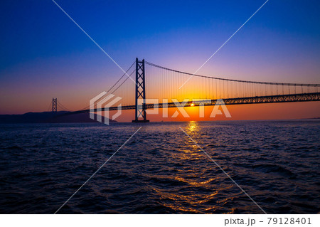 明石海峡大橋の夕景 79128401