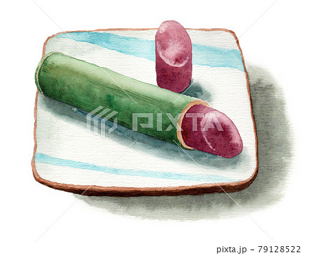 アナログ水彩竹筒水ようかん アナログ水彩竹筒水ようかん 79128522