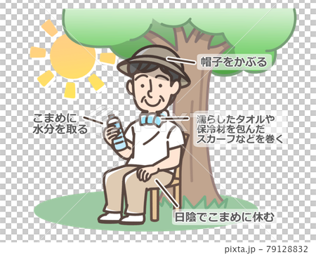 A man resting in the shade 79128832