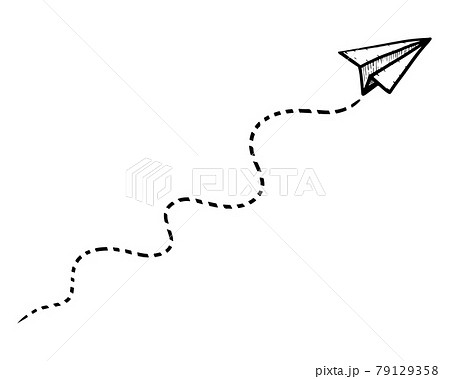 doodle paper plane icon. Hand drawn Paper airplane. vector illustration. 79129358