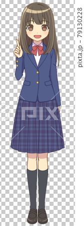 指をさすブレザーの女の子 79130228