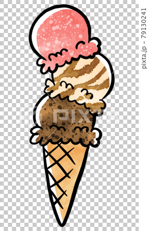 3-tier cone ice cream (triple) 79130241