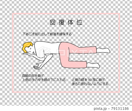 日本語版 図解 回復体位のやり方 シンプルなイラスト ベクターのイラスト素材 日本語版 図解 回復体位のやり方 シンプルなイラスト ベクターのイラスト素材