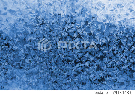 Beautiful ice pattern on winter window 79131433