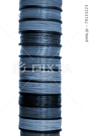 Filament wire for 3D printer close-up. Reels of filament wire for 3D printer. Filament wire for 3D printer close-up. Reels of filament wire for 3D printer. 79133223