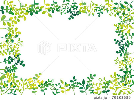北欧風 植物柄(水彩テイスト)フレーム 囲み 北欧風 植物柄(水彩テイスト)フレーム 囲み 79133689