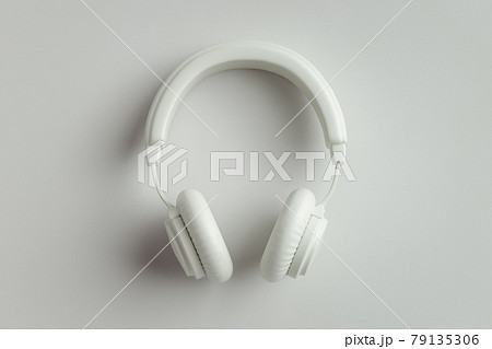 White headphones 3D illustration 79135306
