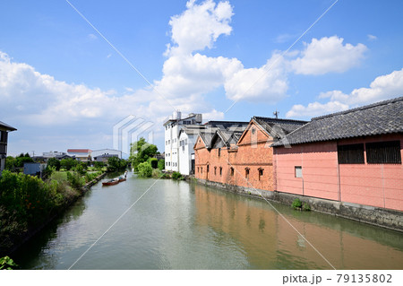 柳川市 掘割のある風景 並倉 柳川市 掘割のある風景 並倉 79135802