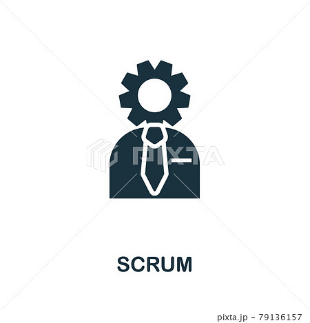Scrum icon. Simple creative element. Filled monochrome Scrum icon for templates, infographics and banners 79136157