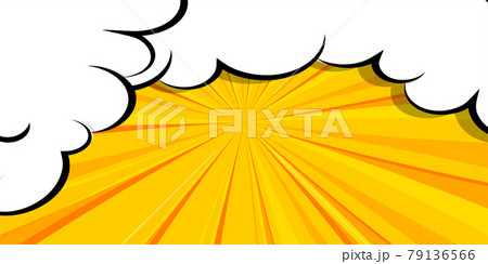 Cartoon puff cloud yellow background for text Cartoon puff cloud yellow background for text 79136566